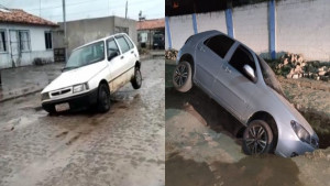 Chamada de 'capital do buraco' por moradores, Valença tem crateras que 'engolem' carros