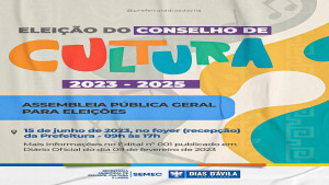 Participe da Assembleia Pública Geral para Eleições do Conselho de Cultura 2023-2025!