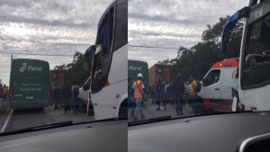 Acidente entre ônibus e caminhão deixa trabalhadores feridos na Avenida BYD em Camaçari