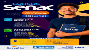 OPORTUNIDADE DE QUALIFICAÇÃO EM DIAS D’ÁVILA!