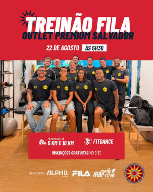 Outlet Premium Salvador e FILA promovem manhã de movimento e alta performance com o 'Treinão' Éder Martins